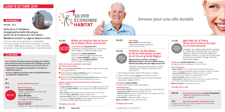 2nd colloque Européen Silver Economie et Habitat, Bordeaux 19 octobre 2015